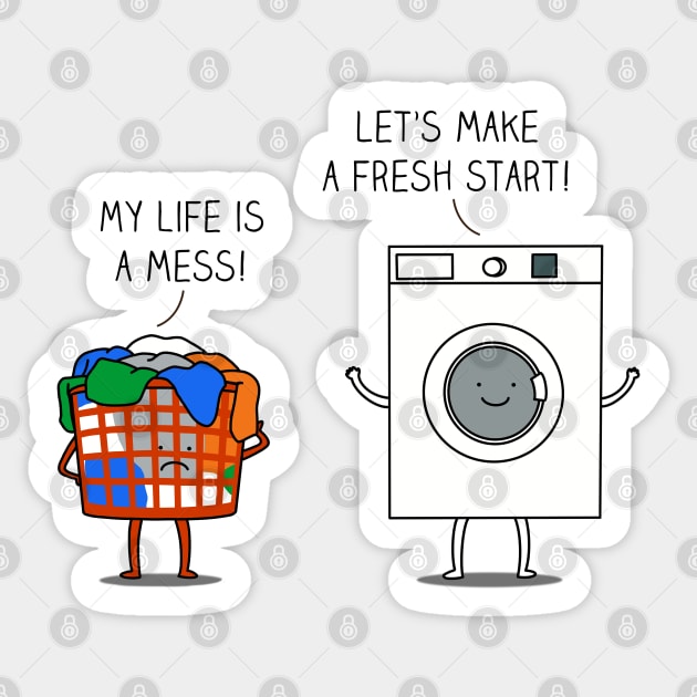 Laundry Sticker by milkyprint